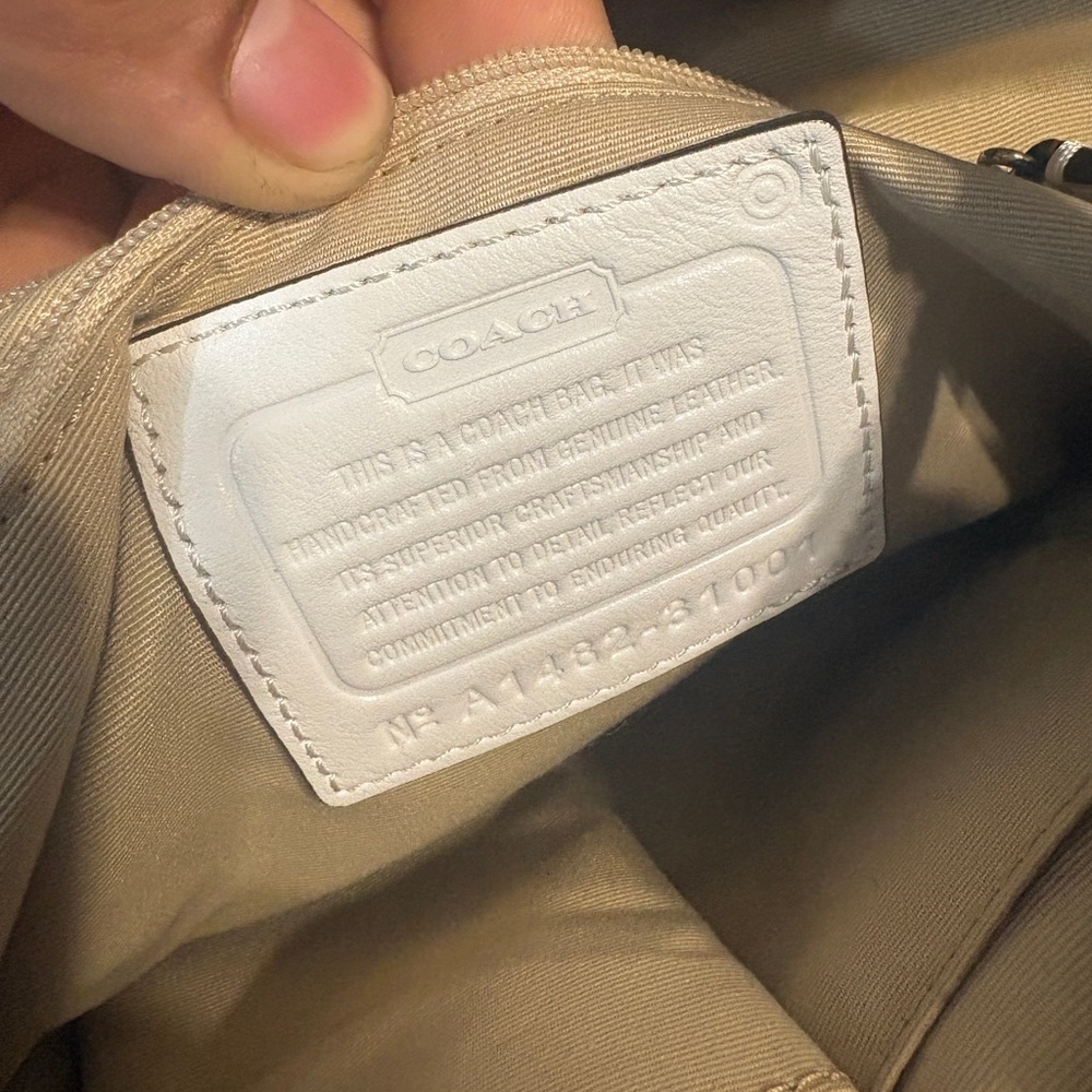 Coach Orange and White Striped Satchel - Picture 4 of 4
